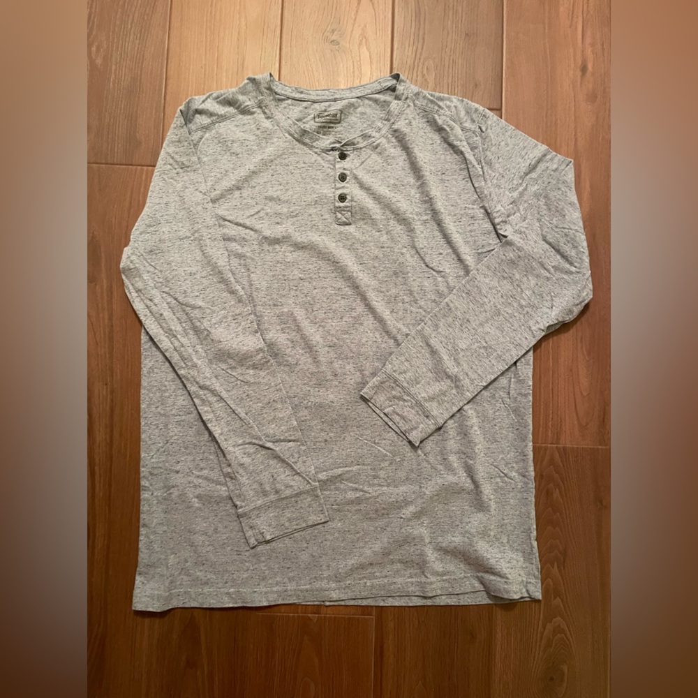 Men's Heathered Light Blue Henley Shirt